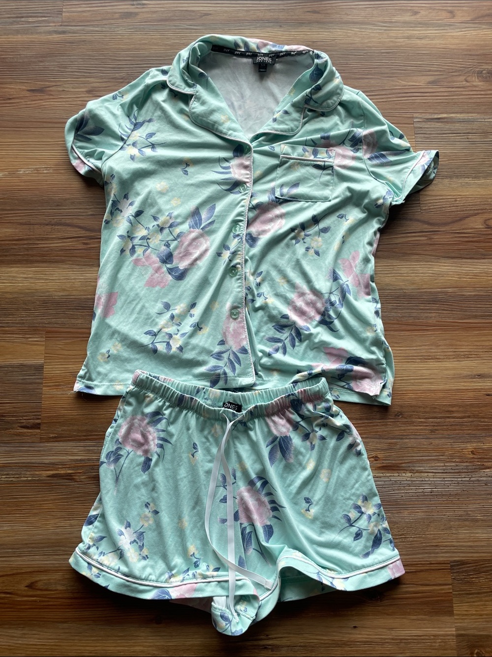 Jones New York Mint Floral Short-Sleeve Pajama Set Size Small
